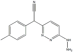 2-(6-hydrazino-3-pyridazinyl)-2-(4-methylphenyl)acetonitrile Struktur