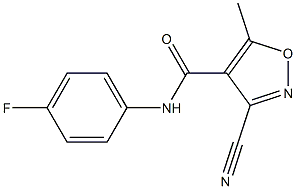 3-cyano-N-(4-fluorophenyl)-5-methyl-4-isoxazolecarboxamide Struktur