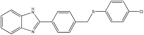 2-(4-{[(4-chlorophenyl)thio]methyl}phenyl)-1H-benzo[d]imidazole Struktur