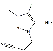 3-(5-amino-4-iodo-3-methyl-1H-pyrazol-1-yl)propanenitrile Struktur