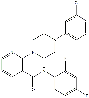 2-[4-(3-chlorophenyl)piperazino]-N-(2,4-difluorophenyl)nicotinamide Struktur