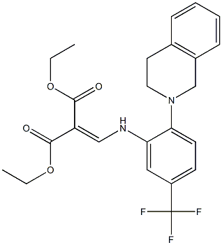 diethyl 2-{[2-(1,2,3,4-tetrahydroisoquinolin-2-yl)-5-(trifluoromethyl)anilino]methylidene}malonate Struktur