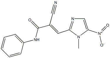 N1-phenyl-2-cyano-3-(1-methyl-5-nitro-1H-imidazol-2-yl)acrylamide Struktur