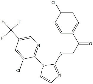 1-(4-chlorophenyl)-2-({1-[3-chloro-5-(trifluoromethyl)-2-pyridinyl]-1H-imidazol-2-yl}sulfanyl)-1-ethanone Struktur