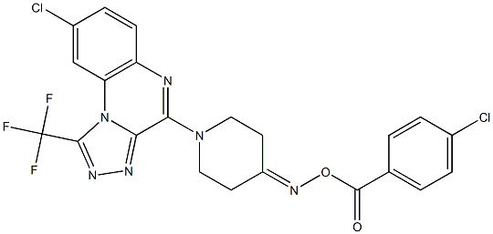 8-chloro-4-(4-{[(4-chlorobenzoyl)oxy]imino}piperidino)-1-(trifluoromethyl)[1,2,4]triazolo[4,3-a]quinoxaline Struktur