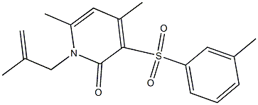 4,6-dimethyl-3-[(3-methylphenyl)sulfonyl]-1-(2-methyl-2-propenyl)-2(1H)-pyridinone Struktur