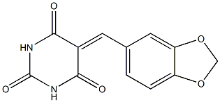 5-(1,3-benzodioxol-5-ylmethylidene)hexahydropyrimidine-2,4,6-trione Struktur