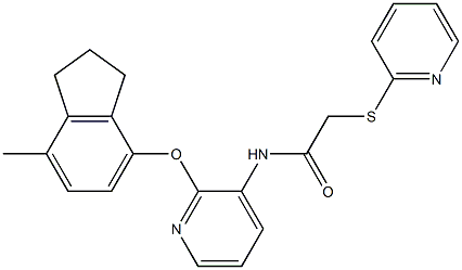 N1-{2-[(7-methyl-2,3-dihydro-1H-inden-4-yl)oxy]-3-pyridyl}-2-(2-pyridylthio)acetamide Struktur