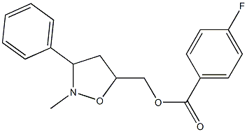 (2-methyl-3-phenyltetrahydro-5-isoxazolyl)methyl 4-fluorobenzenecarboxylate Struktur