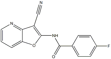 N-(3-cyanofuro[3,2-b]pyridin-2-yl)-4-fluorobenzenecarboxamide Struktur