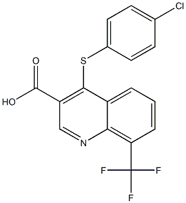 4-[(4-chlorophenyl)sulfanyl]-8-(trifluoromethyl)-3-quinolinecarboxylic acid Struktur