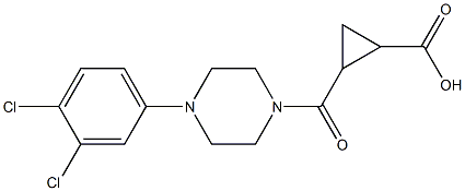 2-{[4-(3,4-dichlorophenyl)piperazino]carbonyl}cyclopropanecarboxylic acid Struktur