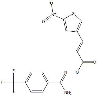 O1-[3-(5-nitro-3-thienyl)acryloyl]-4-(trifluoromethyl)benzene-1-carbohydrox imamide Struktur