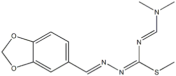 methyl N-(1,3-benzodioxol-5-ylmethylidene)-{[(dimethylamino)methylidene]amino}methanehydrazonothioate Struktur