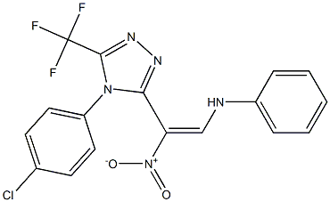 N-{2-[4-(4-chlorophenyl)-5-(trifluoromethyl)-4H-1,2,4-triazol-3-yl]-2-nitrovinyl}aniline Struktur