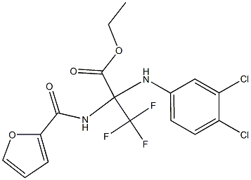 ethyl 2-(3,4-dichloroanilino)-3,3,3-trifluoro-2-[(2-furylcarbonyl)amino]propanoate Struktur