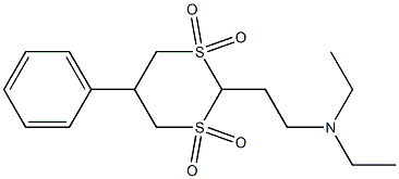 2-[2-(diethylamino)ethyl]-5-phenyl-1lambda~6~,3lambda~6~-dithiane-1,1,3,3-tetraone Struktur