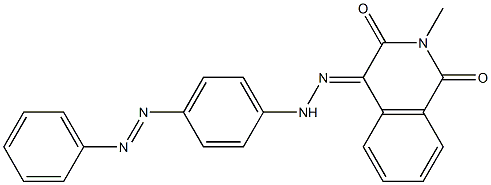 2-methyl-1,3,4(2H)-isoquinolinetrione 4-(N-{4-[(E)-2-phenyldiazenyl]phenyl}hydrazone) Struktur