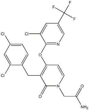 2-[4-{[3-chloro-5-(trifluoromethyl)-2-pyridinyl]oxy}-3-(2,4-dichlorobenzyl)-2-oxo-1(2H)-pyridinyl]acetamide Struktur