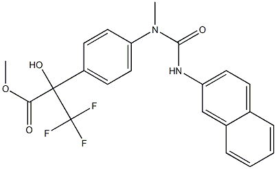 methyl 3,3,3-trifluoro-2-hydroxy-2-(4-{methyl[(2-naphthylamino)carbonyl]amino}phenyl)propanoate Struktur