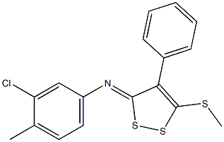 N1-[5-(methylthio)-4-phenyl-3H-1,2-dithiol-3-yliden]-3-chloro-4-methylaniline Struktur