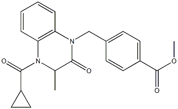 methyl 4-{[4-(cyclopropylcarbonyl)-3-methyl-2-oxo-3,4-dihydro-1(2H)-quinoxalinyl]methyl}benzenecarboxylate Struktur