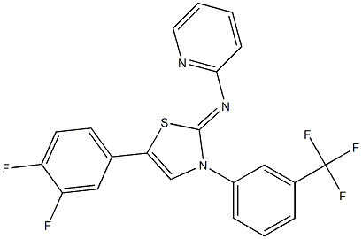 N2-{5-(3,4-difluorophenyl)-3-[3-(trifluoromethyl)phenyl]-2,3-dihydro-1,3-thiazol-2-yliden}pyridin-2-amine Struktur