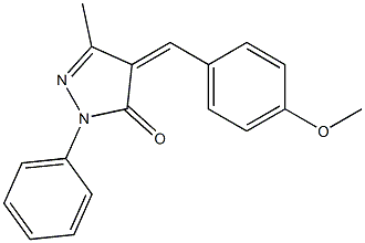 4-(4-methoxybenzylidene)-3-methyl-1-phenyl-4,5-dihydro-1H-pyrazol-5-one Struktur