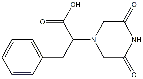 2-(3,5-dioxopiperazino)-3-phenylpropanoic acid Struktur