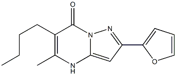 6-butyl-2-(2-furyl)-5-methyl-4,7-dihydropyrazolo[1,5-a]pyrimidin-7-one Struktur