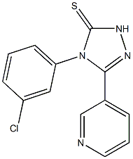 4-(3-chlorophenyl)-3-(3-pyridyl)-4,5-dihydro-1H-1,2,4-triazole-5-thione Struktur