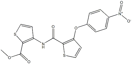 methyl 3-({[3-(4-nitrophenoxy)-2-thienyl]carbonyl}amino)-2-thiophenecarboxylate Struktur