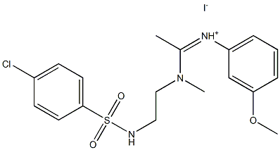 N-{(Z)-1-[(2-{[(4-chlorophenyl)sulfonyl]amino}ethyl)(methyl)amino]ethylidene}-3-methoxybenzenaminium iodide Struktur