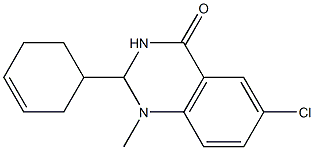 6-chloro-2-cyclohex-3-enyl-1-methyl-1,2,3,4-tetrahydroquinazolin-4-one Struktur