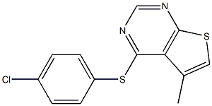 4-[(4-chlorophenyl)thio]-5-methylthieno[2,3-d]pyrimidine Struktur