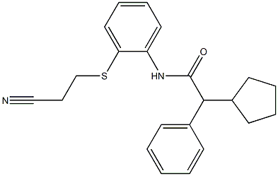 N1-{2-[(2-cyanoethyl)thio]phenyl}-2-cyclopentyl-2-phenylacetamide Struktur