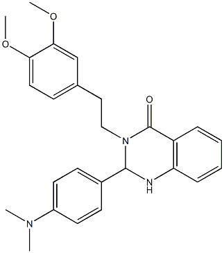 3-(3,4-dimethoxyphenethyl)-2-[4-(dimethylamino)phenyl]-1,2,3,4-tetrahydroquinazolin-4-one Struktur