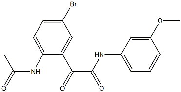 N1-(3-methoxyphenyl)-2-[2-(acetylamino)-5-bromophenyl]-2-oxoacetamide Struktur