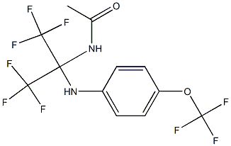 N1-[2,2,2-trifluoro-1-[4-(trifluoromethoxy)anilino]-1-(trifluoromethyl)ethyl]acetamide Struktur