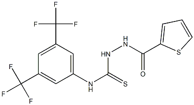 N1-[3,5-di(trifluoromethyl)phenyl]-2-(2-thienylcarbonyl)hydrazine-1-carbothioamide Struktur