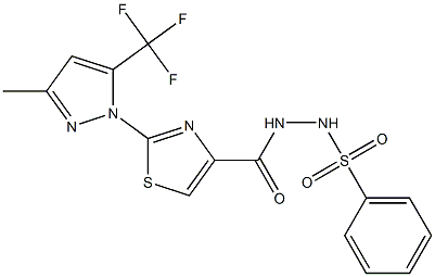 N'-({2-[3-methyl-5-(trifluoromethyl)-1H-pyrazol-1-yl]-1,3-thiazol-4-yl}carbonyl)benzenesulfonohydrazide Struktur