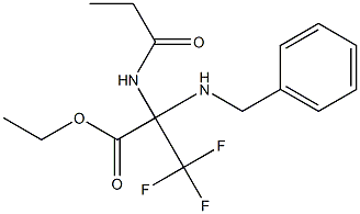 ethyl 2-(benzylamino)-3,3,3-trifluoro-2-(propionylamino)propanoate Struktur