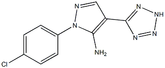 1-(4-chlorophenyl)-4-(2H-1,2,3,4-tetraazol-5-yl)-1H-pyrazol-5-amine Struktur