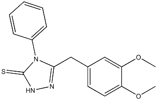 5-(3,4-dimethoxybenzyl)-4-phenyl-2,4-dihydro-3H-1,2,4-triazole-3-thione Struktur