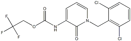 2,2,2-trifluoroethyl N-[1-(2,6-dichlorobenzyl)-2-oxo-1,2-dihydro-3-pyridinyl]carbamate Struktur