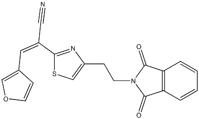 (Z)-2-{4-[2-(1,3-dioxo-1,3-dihydro-2H-isoindol-2-yl)ethyl]-1,3-thiazol-2-yl}-3-(3-furyl)-2-propenenitrile Struktur