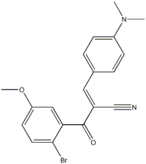 2-(2-bromo-5-methoxybenzoyl)-3-[4-(dimethylamino)phenyl]acrylonitrile Struktur