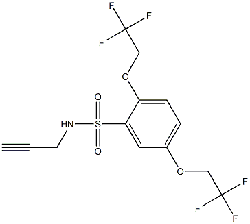 N1-prop-2-ynyl-2,5-di(2,2,2-trifluoroethoxy)benzene-1-sulfonamide Struktur