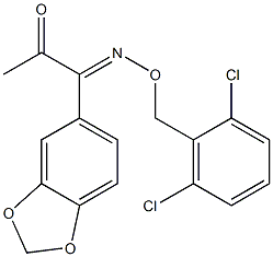 1-(1,3-benzodioxol-5-yl)-1-{[(2,6-dichlorobenzyl)oxy]imino}acetone Struktur