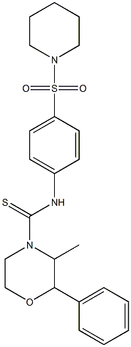 N4-[4-(piperidinosulfonyl)phenyl]-3-methyl-2-phenylmorpholine-4-carbothioamide Struktur